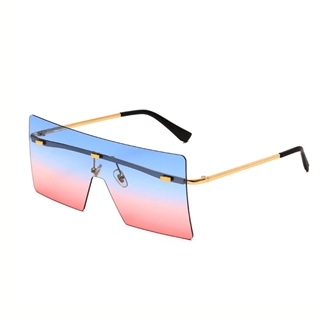 Modesolbrille - Oversize rammefri solbriller-Blå/lyserød